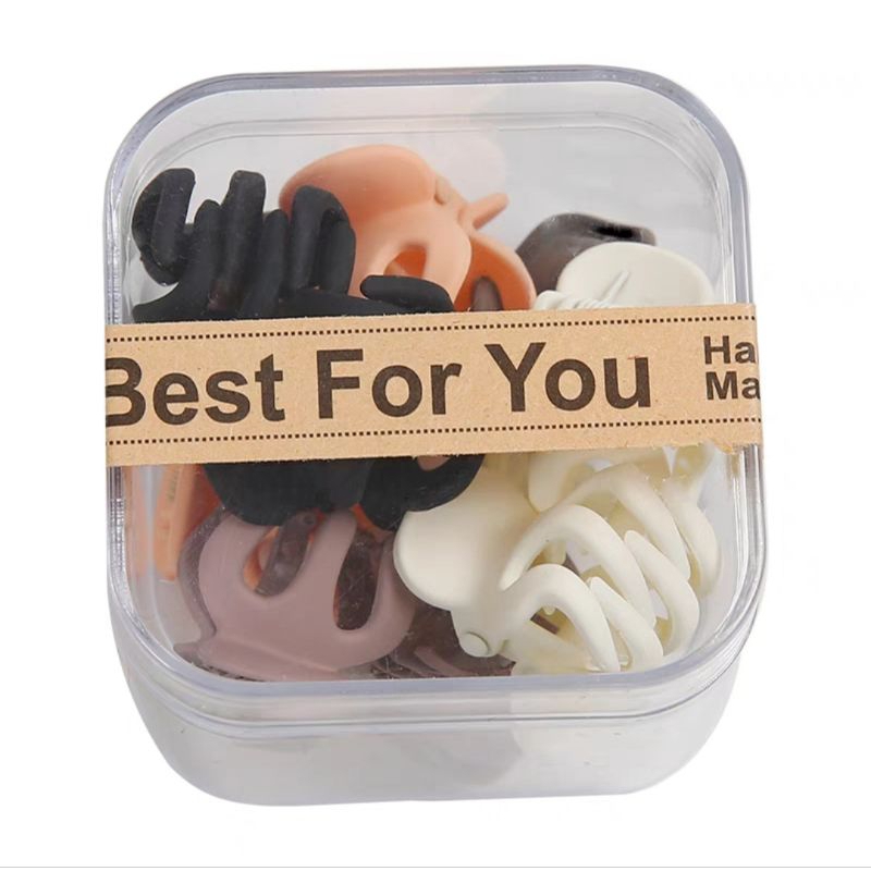 [12pcs] Jepit Rambut Mini SET Doff Matte Jepit Kutu Warna 2.5cm Jedai Poni Ukuran Mini Free Pot Tabung Wadah Aksesoris