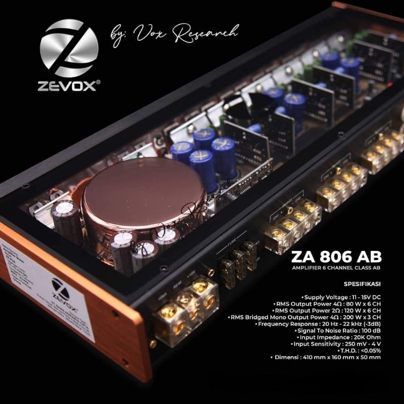 Power Amp 6Ch Zevox ZA 806 AB / ZA 806AB (by Vox Research)
