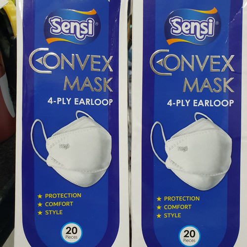 Masker Sensi Convex Mask 4 PLY Earloop isi 2 pcs Sachet Sensi Convex