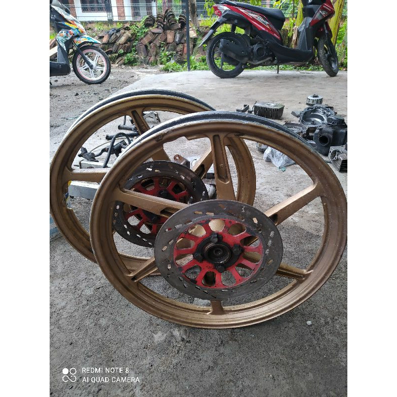 velg set depan belakang original satria 2 tak hiu lumba DD