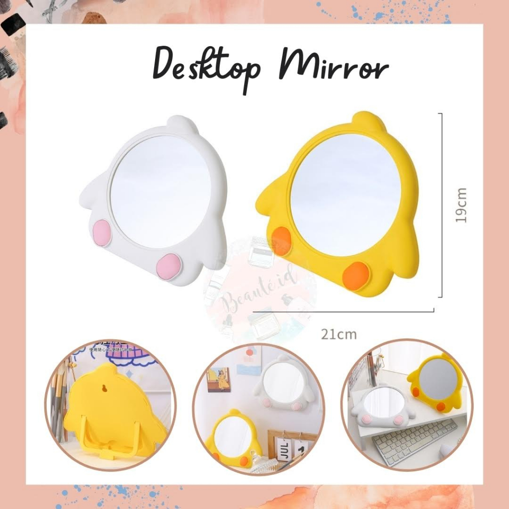 Cermin Meja Cermin Rias Model Pinguin Dengan Penyangga Dapat Digantung Portable Mirror Dekorasi Kaca Meja Make Up Aesthetic Ala Korea Minimalis Desktop Mirror