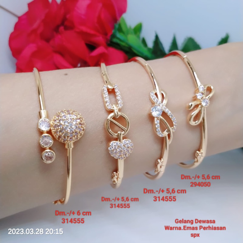 xg8 gelang bangle Bangkok perhiasan Titanium Xuping Rodium perhiasan lapis emas 24 karat