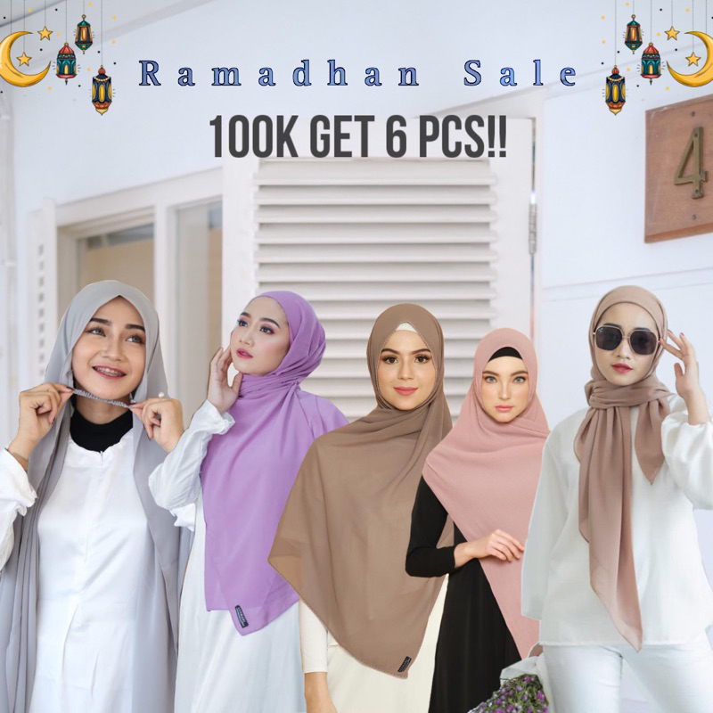 ALGHANI - PAKET SUPER HEMAT BUNDLING 100k GET 6PCS | PAKET USAHA PASHMINA