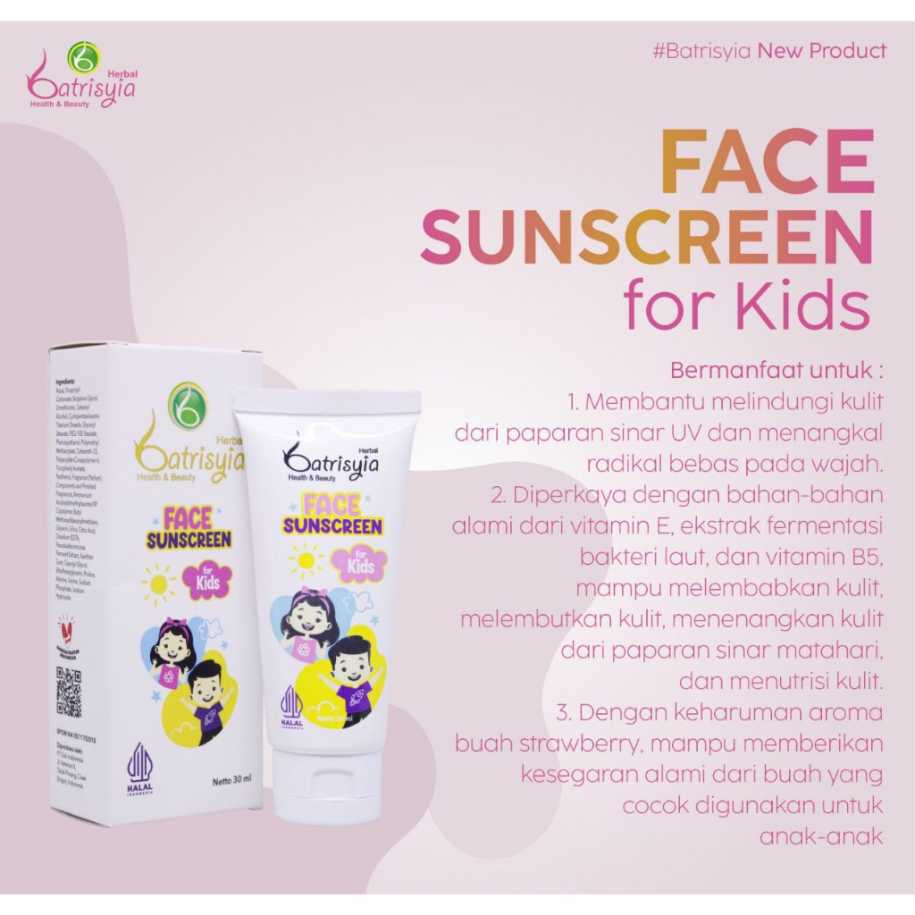 Batrisyia Face Sunscreen for Kids - Sunscreen Anak