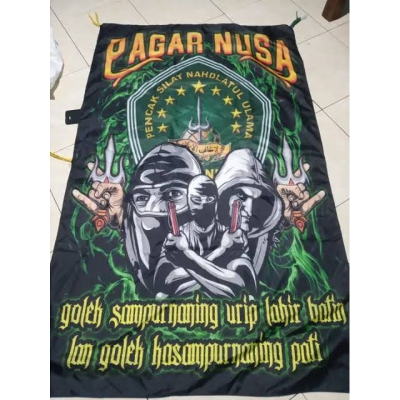 BENDERA PAGARNUSA FULL PRINTING, BAHAN SATIN LOCAL, BENDERA PERGURUAN, BENDERA SILAT, GIANTFLAG PN, 
