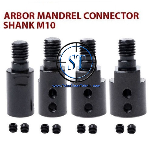 Shank M10 Arbor Mandrel Connector Drill Konektor Grinder Adapter Cutting Tools Blade Ukuran 5mm 8mm 10mm 12mm