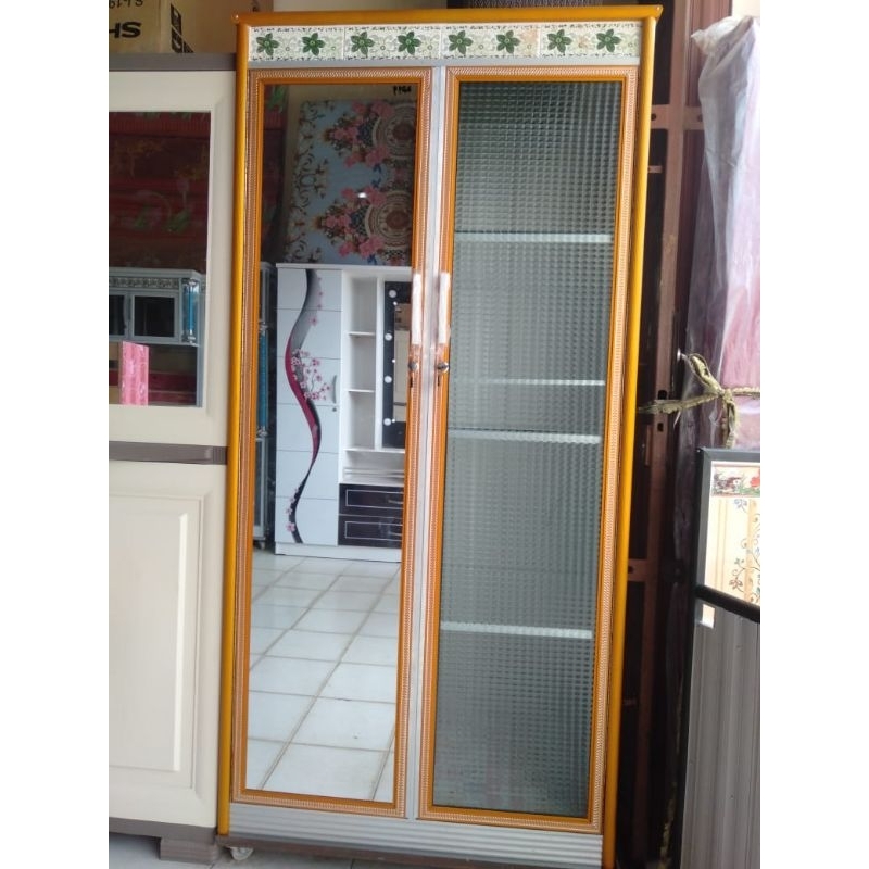 Lemari pakaian 2pintu kaca