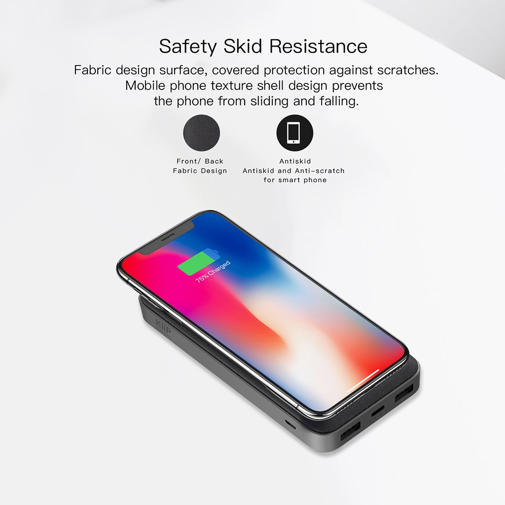 KiiP WIRELESS EW40 Power Bank 15W Fast Charging PD&amp;QC 3.0 20W 20000mAh Mendukung Pengisian cepat seperti QC3.0, FCP(Huawei), AFC(Samsung) dan lain