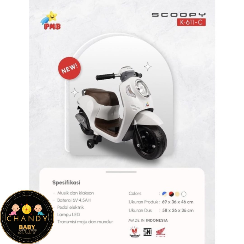 MAINAN MOTOR AKI ANAK PMB K 611C HONDA SCOOPY