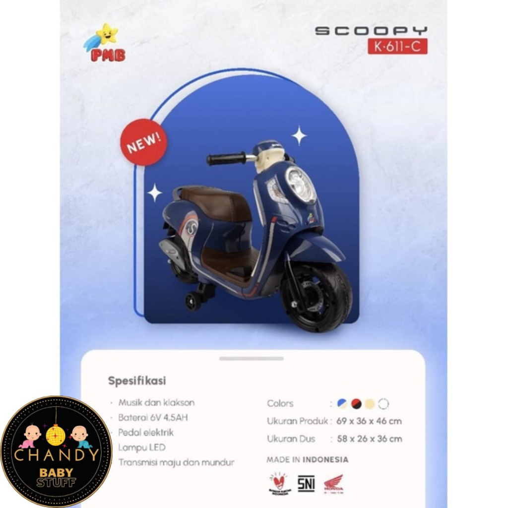 MAINAN MOTOR AKI ANAK PMB K 611C HONDA SCOOPY