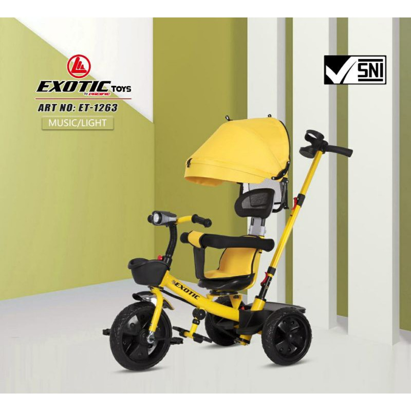 Sepeda Roda Tiga 3 EXOTIC ET 1263 Kursi Putar Tricycle Anak