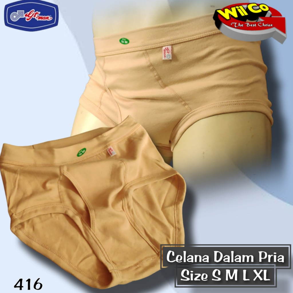 K416T - (HARGA PER 3 Pcs) CELANA DALAM PRIA SEGITIGA GT MAN SIZE S - XL