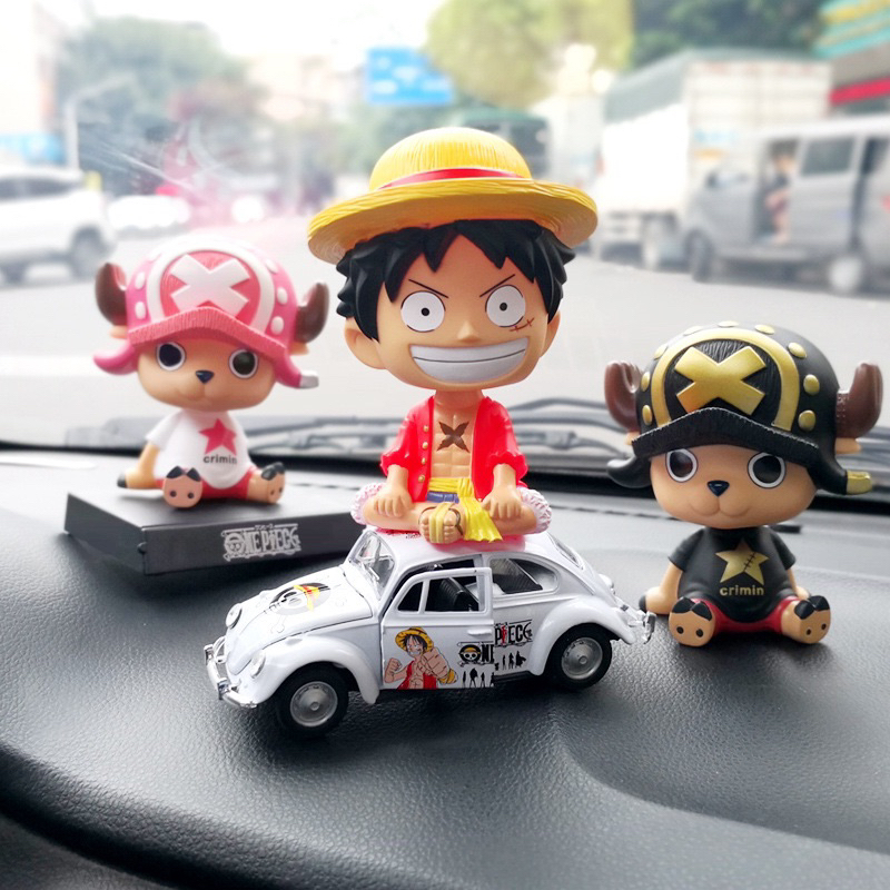 Pajangan Dashboard One Piece Luffy &amp; Snow Hiasan dekorasi Mobil Premium