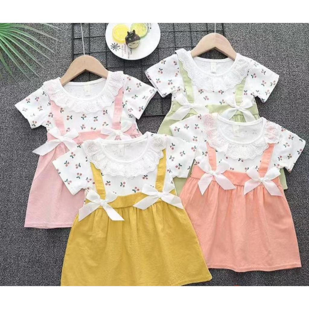 BAJU DRESS BAYI UNTUK UMUR 0-12BULAN MOTIF PITA