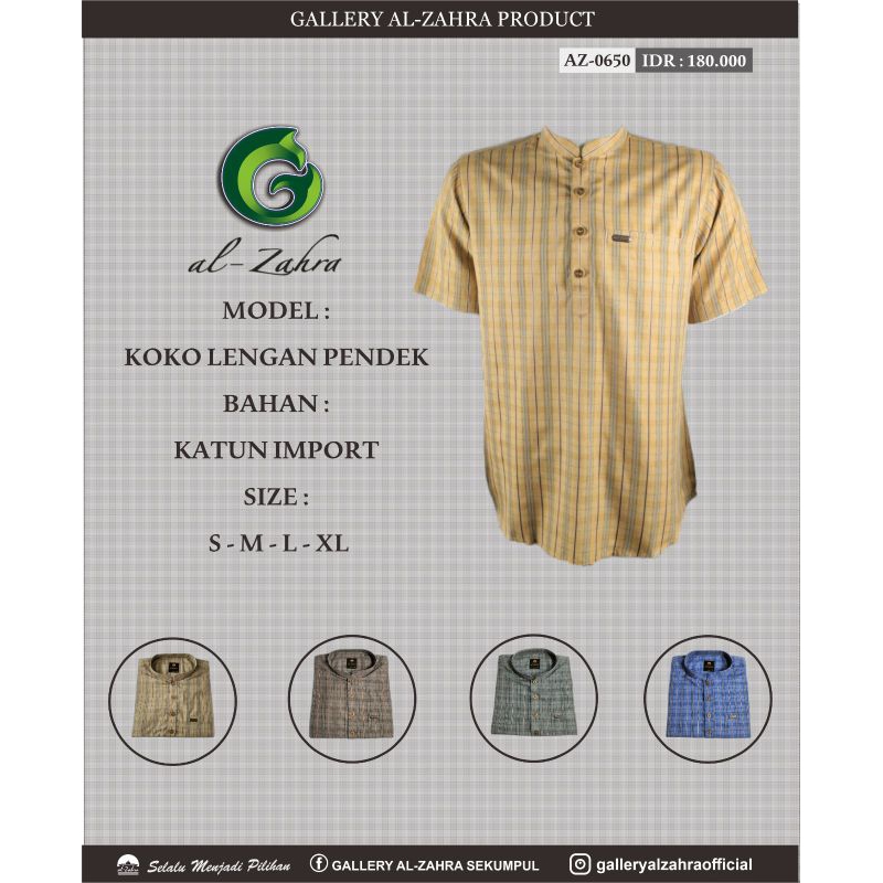 baju Koko Al Zahra lengan pendek