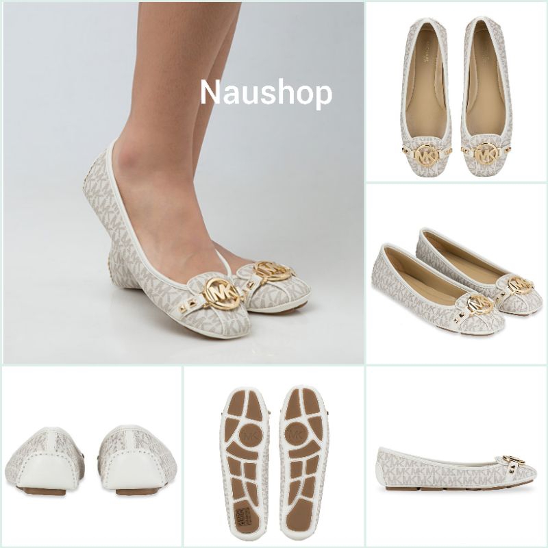 MICHAEL KORS MK Fulton Stud Signature Flats Vanilla