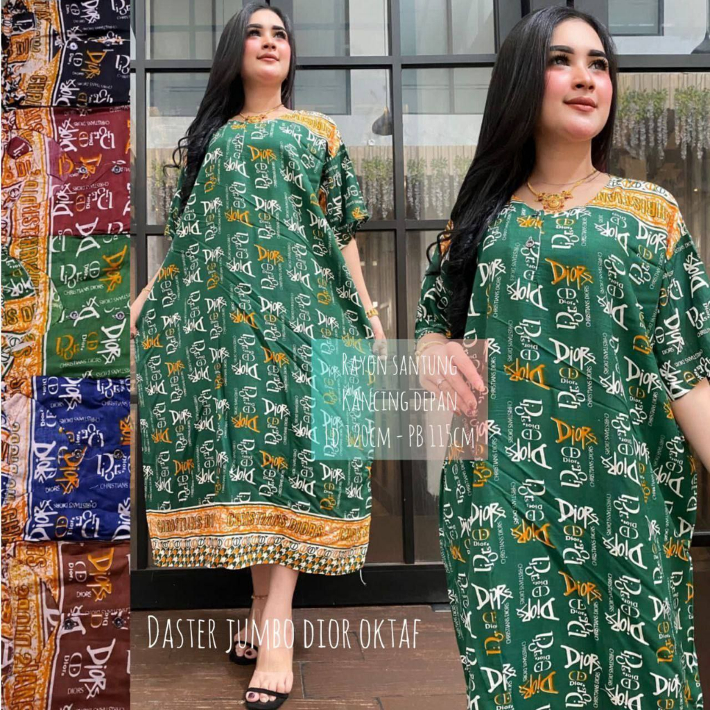 Daster Jumbo Busui Kancing Aktif LD 125 cm bahan rayon adem (BISA COD) - daster bumil ibu daster wanita cantik motif populer model kekinian lengan pendek panjang bawah lutut