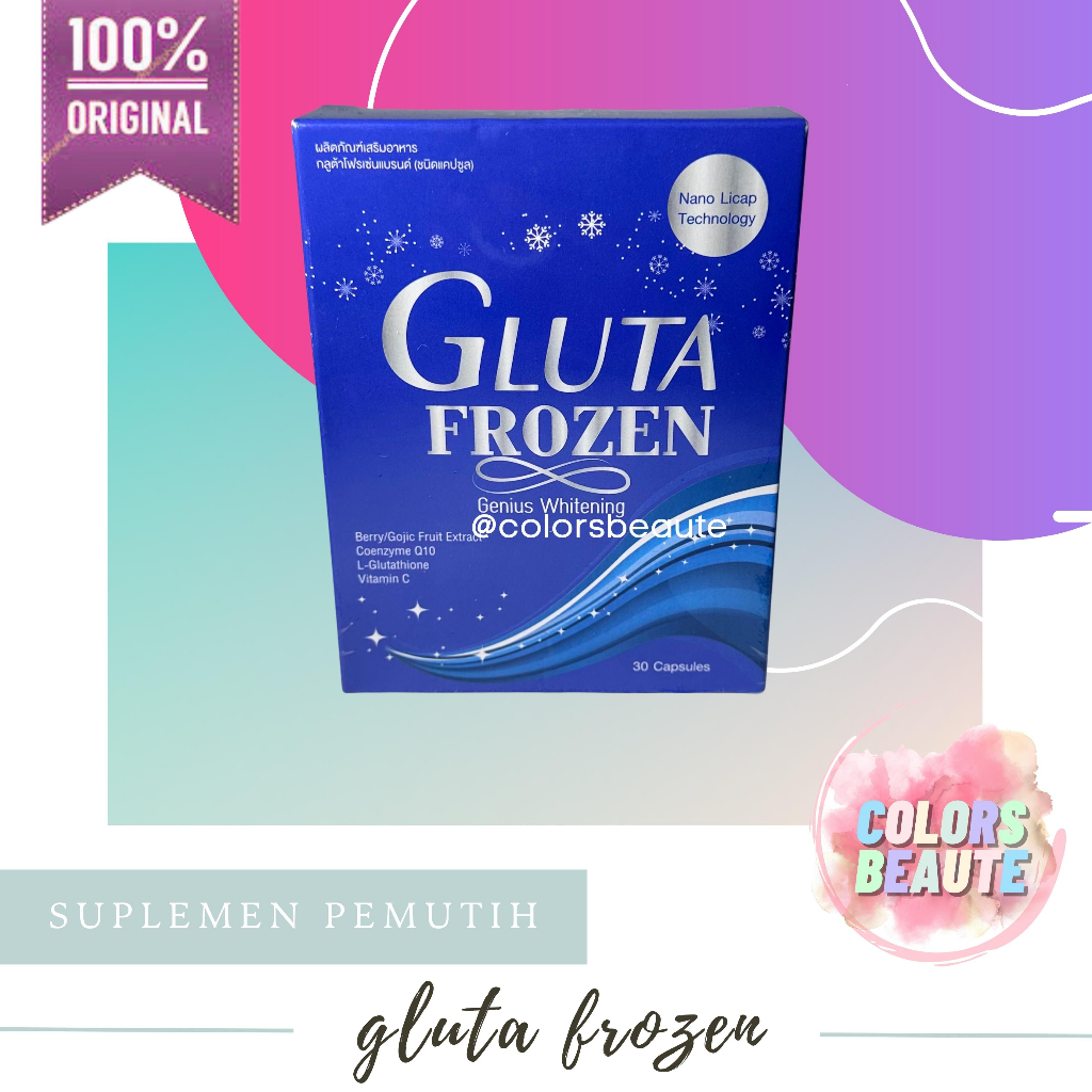 GLUTA FROZEN GENIUS WHITENING  Isi (30 kapsul) / SUPLEMEN KECANTIKAN / COLLAGEN PENCERAH