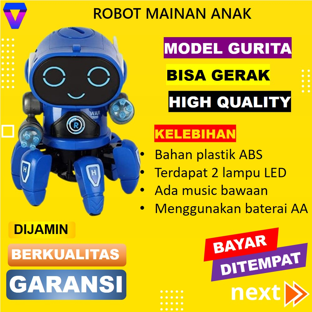 MAINAN ANAK LAKI-LAKI ROBOT 2-7 TAHUN BISA JOGET BERGERAK BUNYI MAINAN EDUKASI ANAK PEREMPUAN MURAH VIRAL BOT PIONNER OCTOPUS DANCING WITH MUSIC JS186