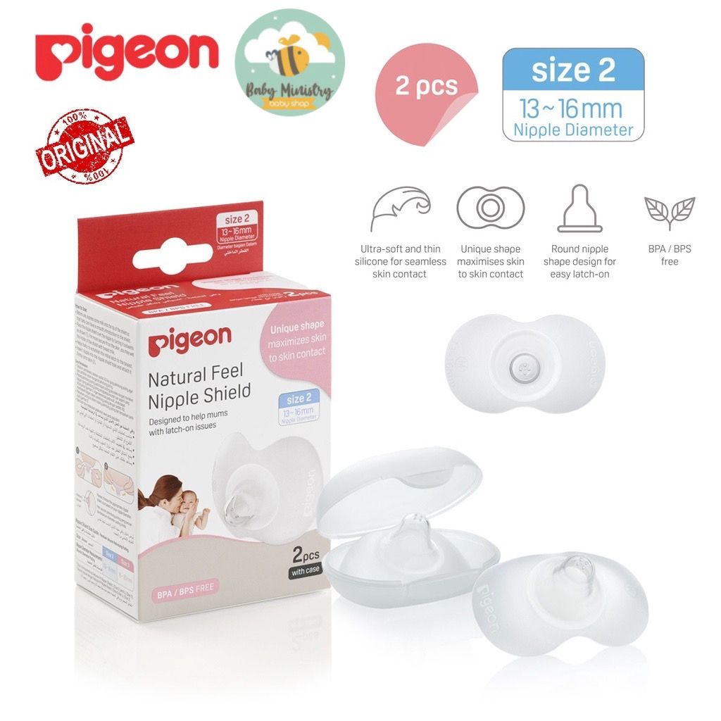 Pigeon Natural Feel Nipple Shield - Size 2 (new packaging) / pelindung puting / puting anti lecet / bantalan puting / perlengkapan menyusui