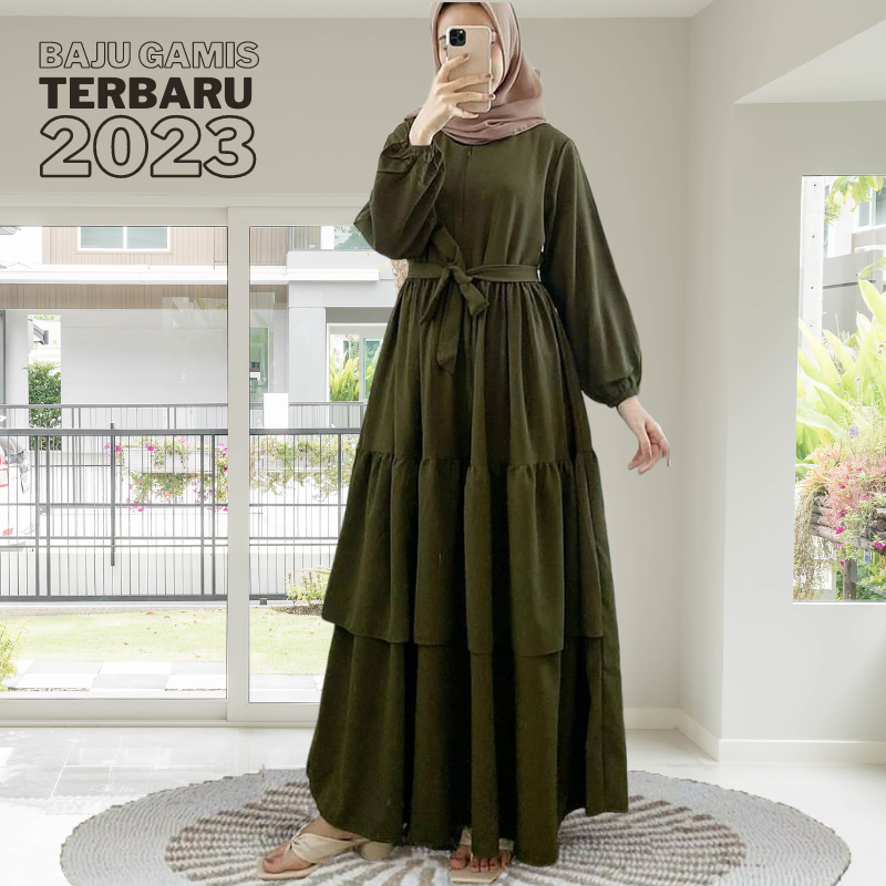 Baju Gamis Terbaru 2023 Lebaran Wanita Dress Muslim Kondangan Remaja Syakila Dress Crinkle Cringkel Airflow Kekinian Premium Fashion Muslim Polos Elegan Simple Model Terbaru2023 Terlaris Buat Lebaran Ld 120 Jumbo Busui Gamis B