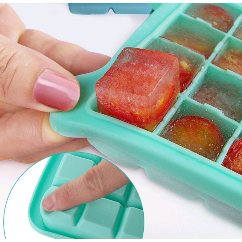 Cetakan Es Batu 36 cup / cetakan Cokelat Jelly Silicone Ice Cube Tray Mold Dengan Penutup Food Grade Anti Pecah