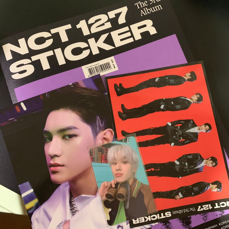 nct 127 sticker unsealed fullset photocard jungwoo teropong (postcard taeyong, sticker jaehyun)