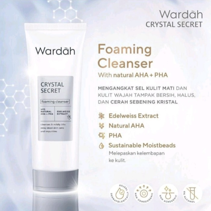 WARSAH CRYSTAL SECRET FACIAL WASH FOAMING CLEANSER WITH NATURAL AHA 100ML