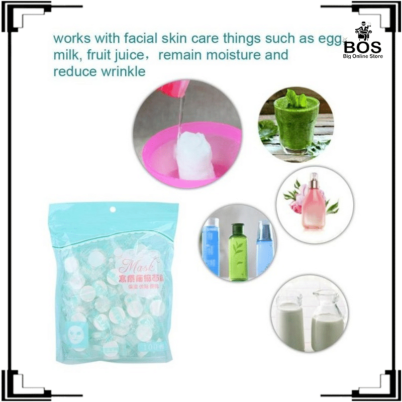 BOS-Compressed Mask Paper Masker muka Wajah Tablet DIY polos kertas mini portable travel permen