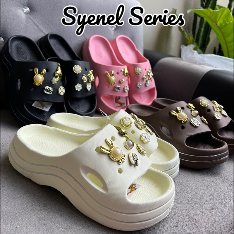 SANDAL SLOP WEDGES JELLY DEWASA WANITA SYENEL FUJI