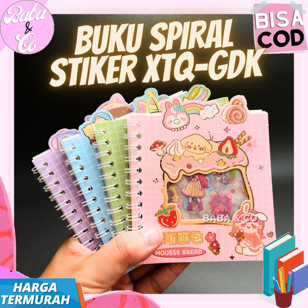 

BUKU STIKER XTQ-GDK STICKER WASHI TAPE GLITTER MOMO SENMU ANTI AIR COD BUKU A6 FULL STIKER