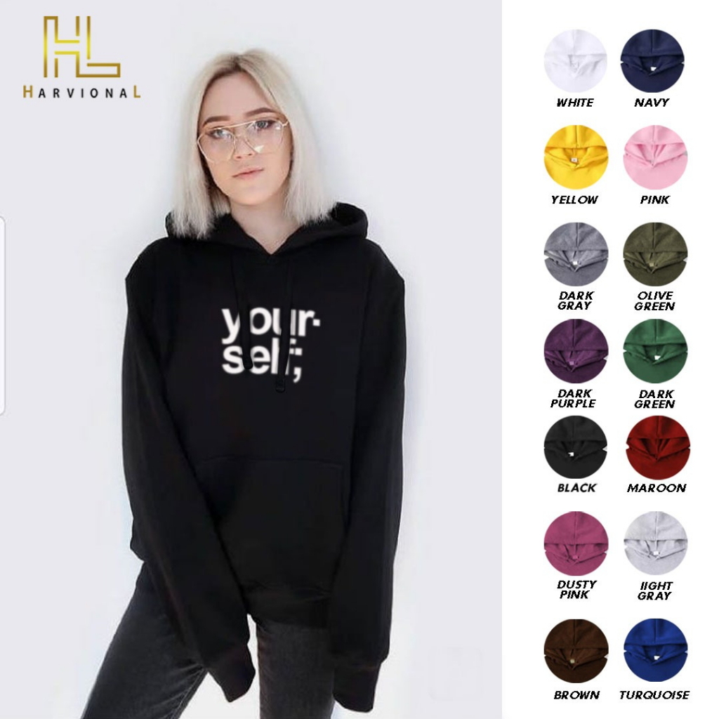 Parisdivarious Sweater Hoodie Jemper Yourself Bahan Fleece Size S - XXL (Pria &amp; Wanita)