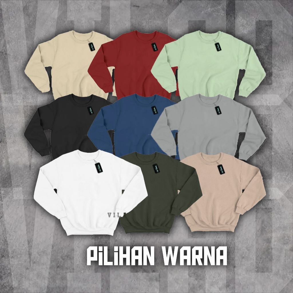 VASPLY Sweater Crewneck Pria Wanita Oversize Beauty Tulisan Jepang Bahan Fleece Tebal Premium Distro