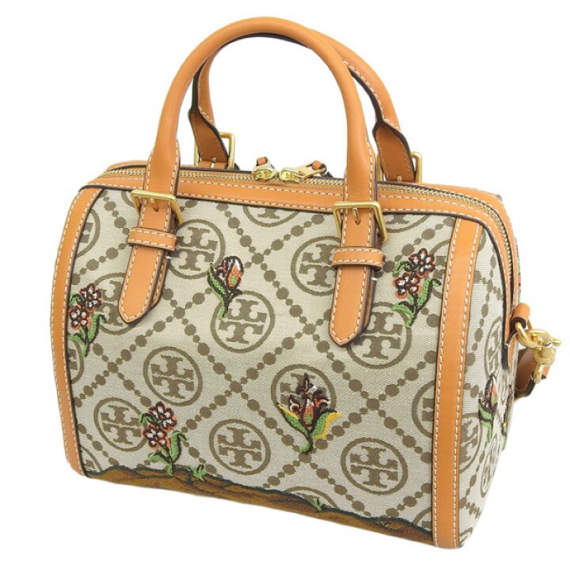 Tory Burch T Monogram Jacquard Barrel Shoulder Bag TB 83975