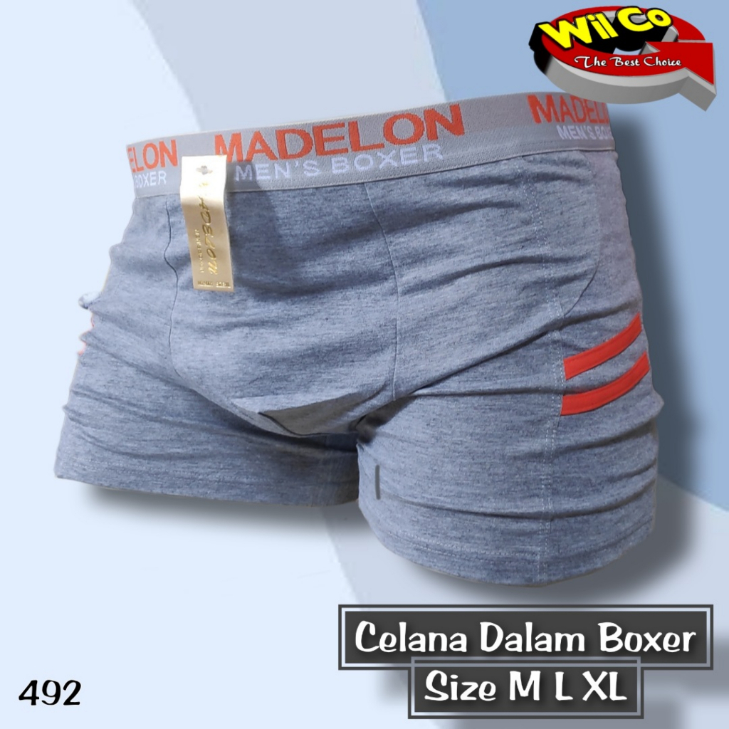 K492 - [Harga Per 1 Potong] CELANA DALAM PRIA [BOXER] MADELON SIZE M - XL