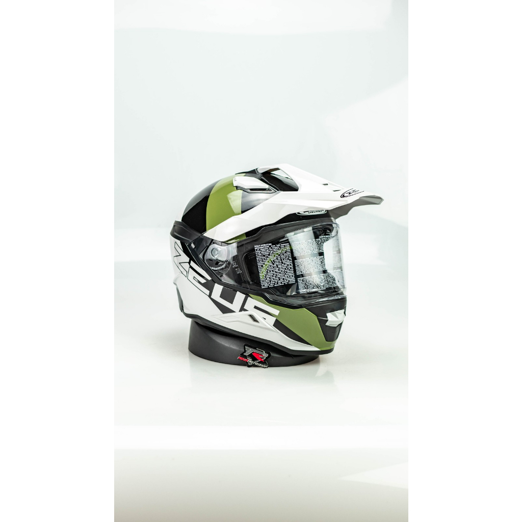 HELM MOTOR Zeus ZS 913 GREY / BF1 GREEN HELM ADVENTURE SUPERMOTO