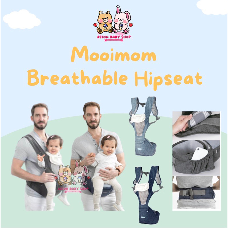 Mooimom Breathable Hipseat Carrier Gendongan Anak Depan Belakang Hipseat