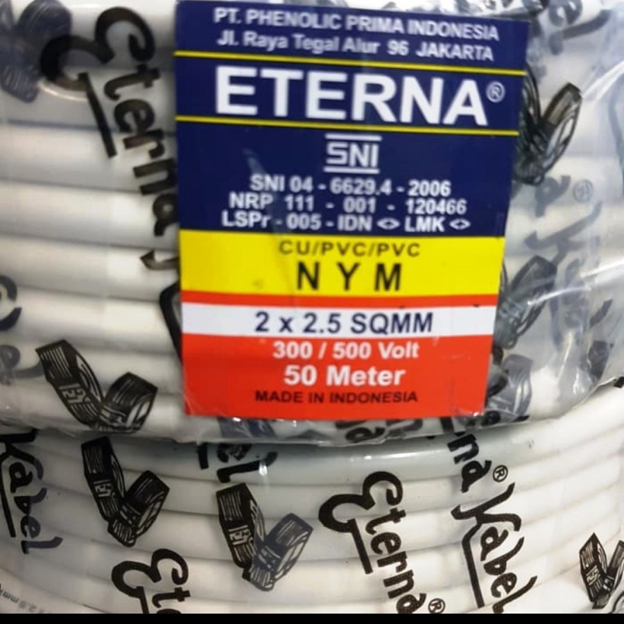ETERNA KABEL ETERNA NYM 2 X 2,5 PER METER - ETERNA 100% GARANSI PRODUCTS ORIGINAL
