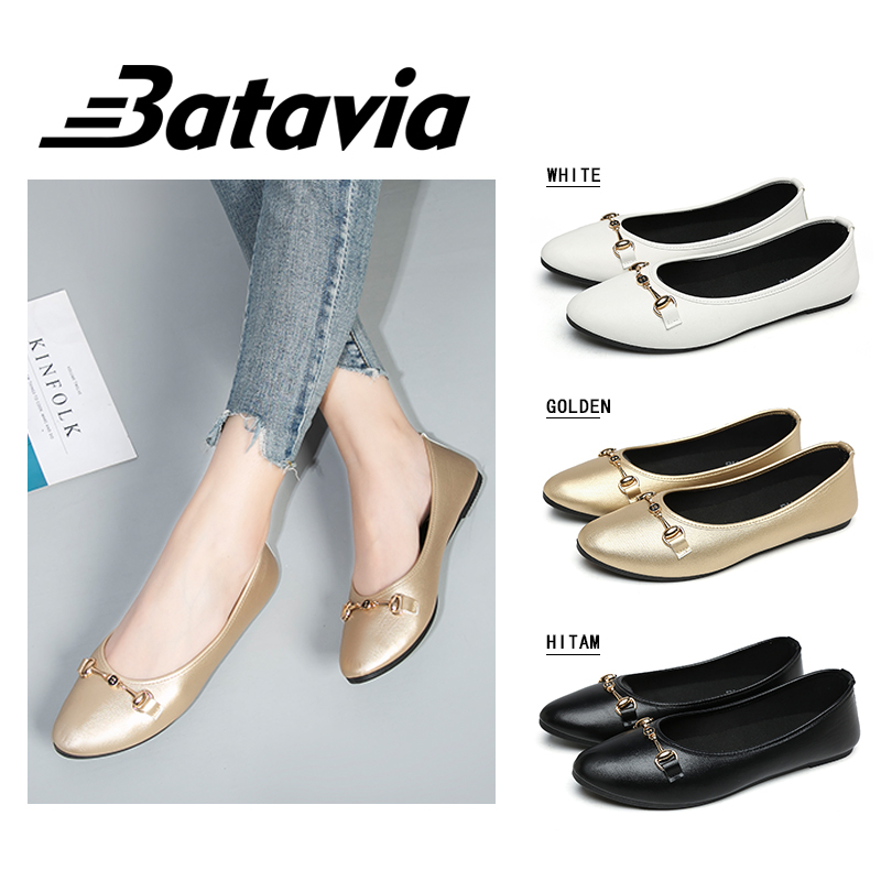 Batavia sepatu wanita import Sepatu wanita flatshoes sepatu flatshoes fashion kulit wanita flatshoes kulit Sepatu Wanita Sepatu kerja wanita di tempat kerja Sepatu Hitam Wanita Balet Shoes F12