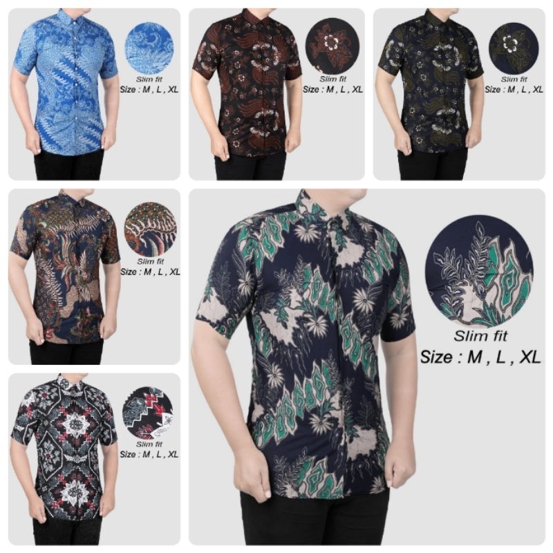 KEMEJA BATIK PREMIUM PRIA SLIM FIT LENGAN PENDEK COLIN DION