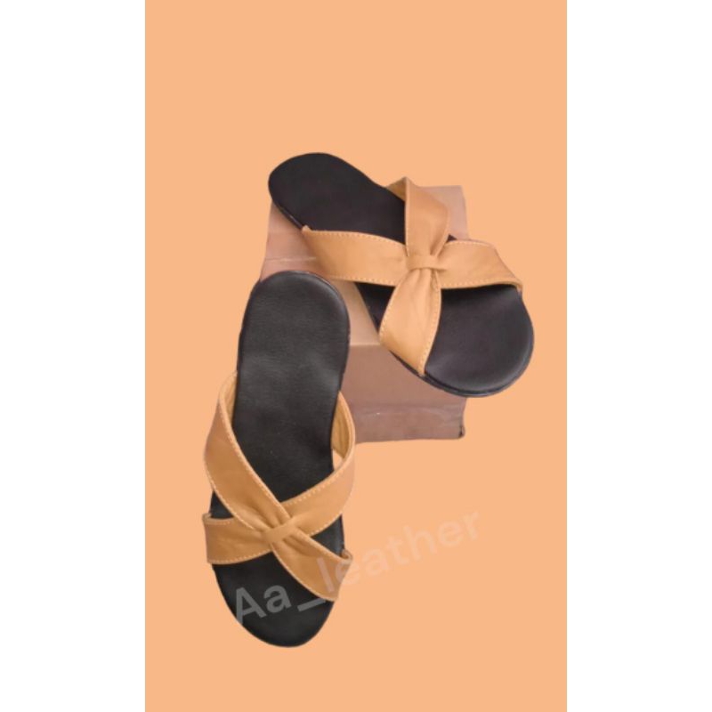 AA LEATHER sandal slop wanita kulit sapi