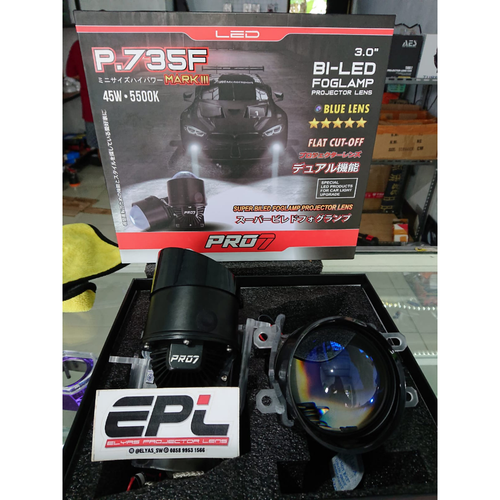 Foglamp pro7 p735f 45w V3 Blackcat Edition Original mark lll lampu kabut LED