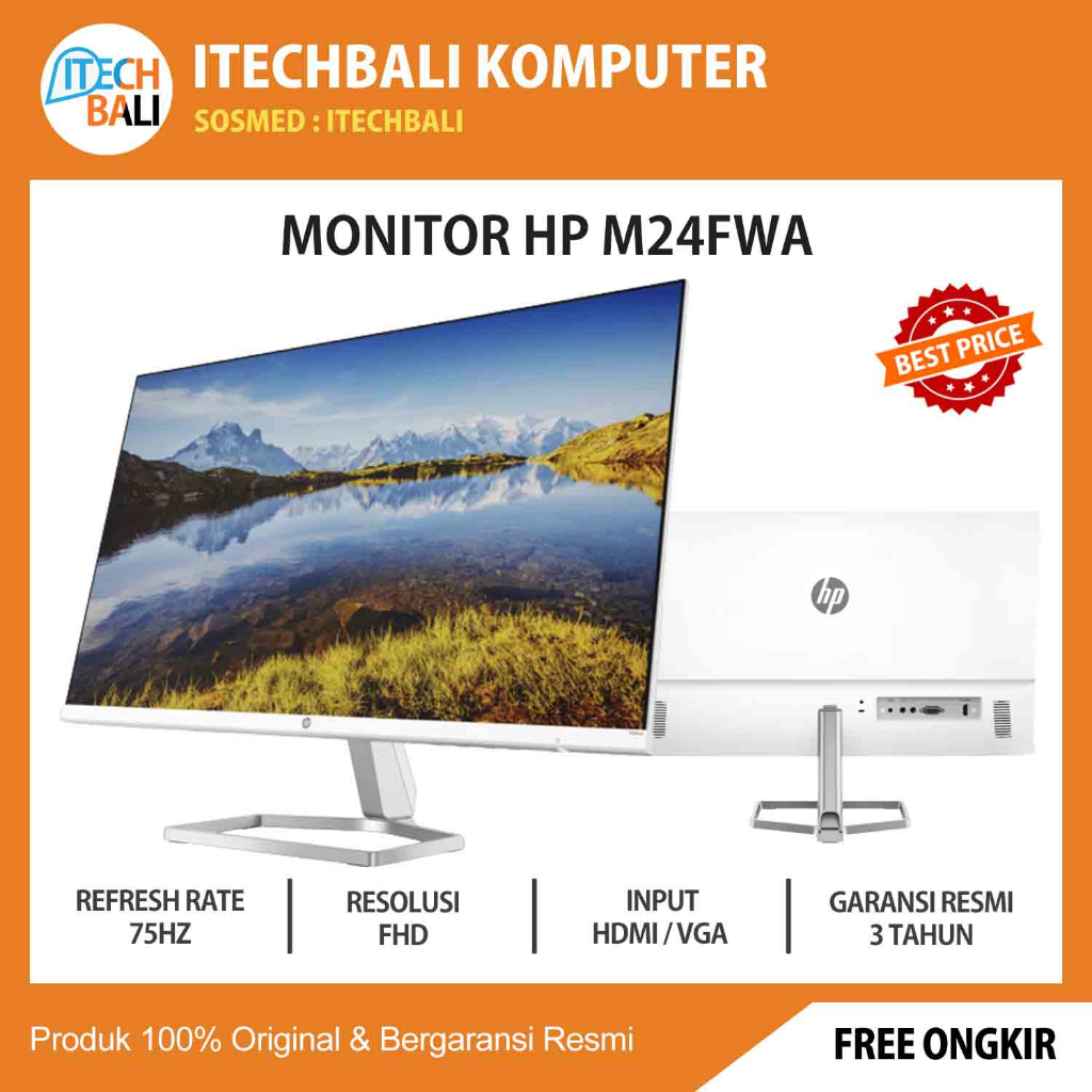 MONITOR HP M24Fwa IPS Full Hd 75Hz 24&quot; Garansi Resmi | ITECHBALI