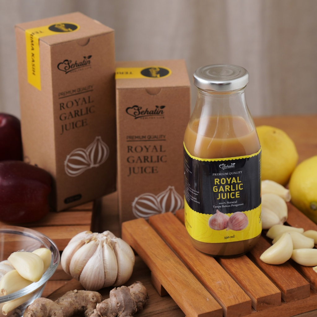 

Jus Bawang Putih Tunggal ROYAL GARLIC JUICE 100% Alami Tanpa Pengawet Bawang Putih Lanang Jahe Merah Lemon Cuka Apel Madu