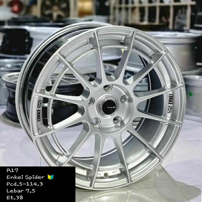 velg racing enkei spider ring 17 lebar 7,5 et 38 untuk mobil terios rush ertiga innova xpander hrv b