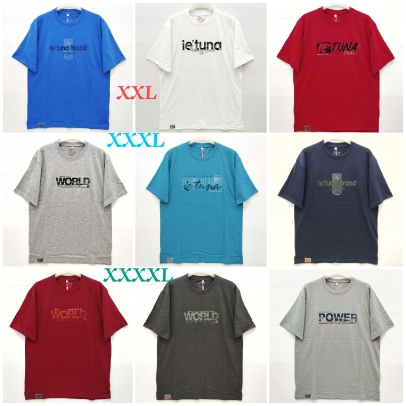 Kaos oblong tulisan basic Ie'Tuna jumbo XXL 3XL 4XL