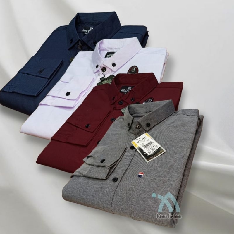 Kemeja Panjang Polos Slim Fit Distro Kerja Harian