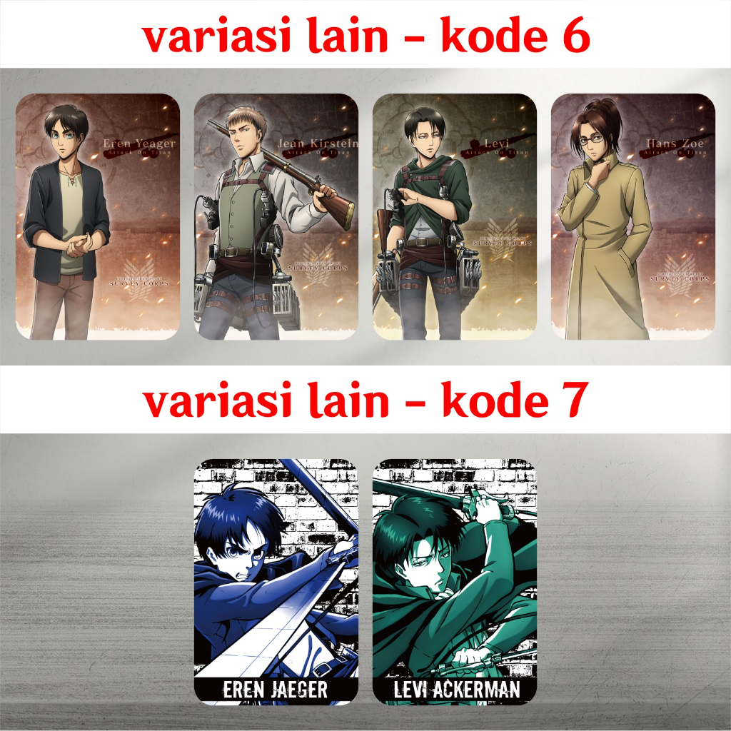 Koleksi Photocard / Kartu Anime Shingeki no Kyojin A - Eren Mikasa Levi