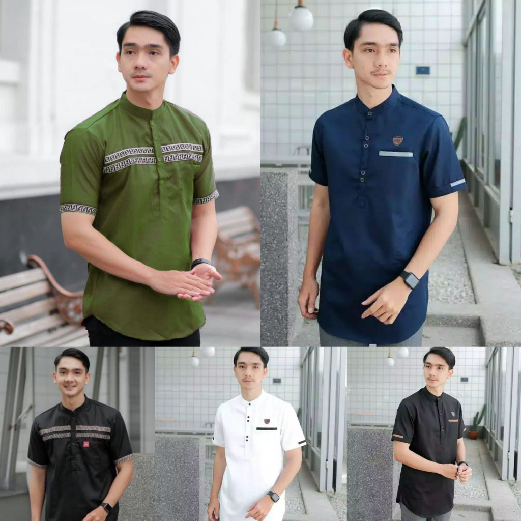 Koko Kurta Lengan Pendek Matt Katun Adem Tebal Terlaris