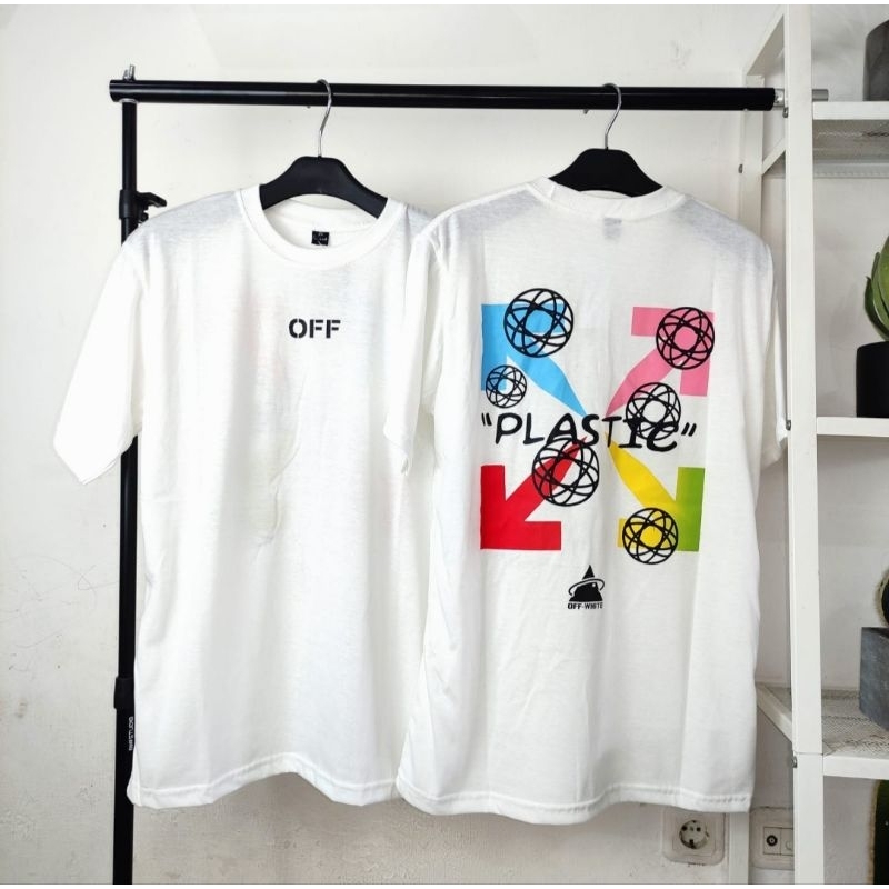 KAOS DISTRO OFFWHITE - TSHIRT OFFWHITE FREE STICKER 004